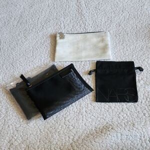 RéVive White Cosmetic Bag + 2 ANASTASIA Beverly Hills Black Mesh Bags + NARS Bag